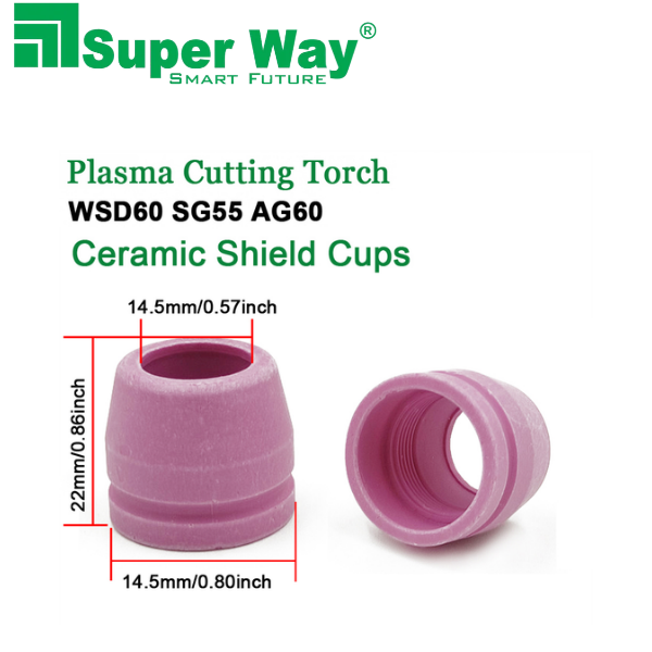 50A 60A Pink Ceramic Shield Cup for Plasma Cutter Torch