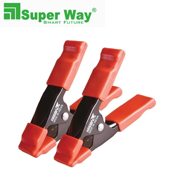Heavy Duty Metal Spring Clamp 1 Inch Jaw Opening Pack of 2